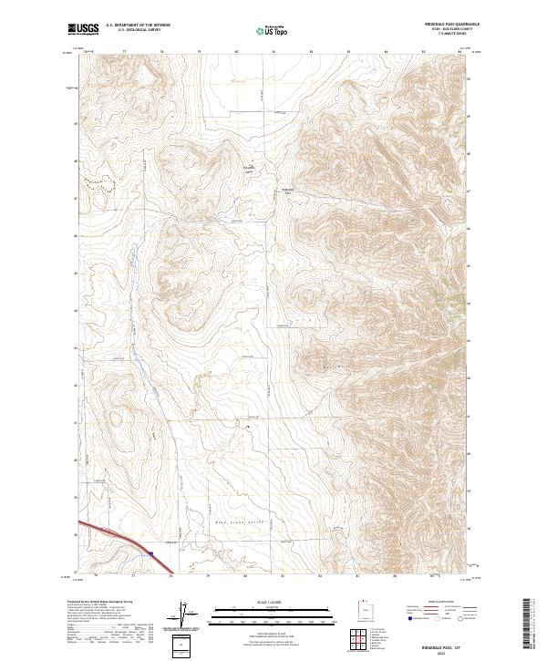 Ridgedale Pass topographic map thumbnail