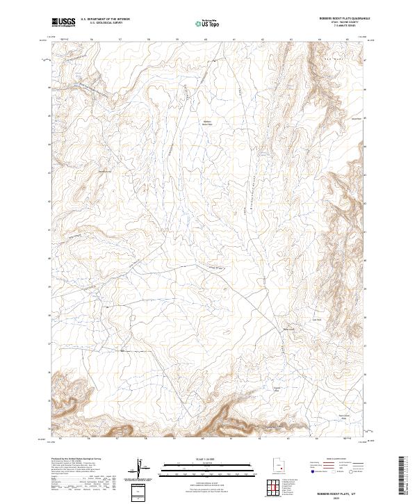 Robbers Roost Flats topographic map thumbnail