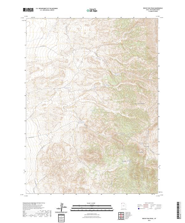 Rocky Pass Peak topographic map thumbnail