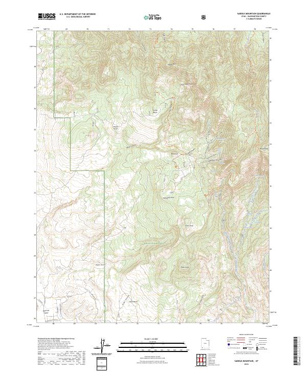 Saddle Mountain topographic map thumbnail