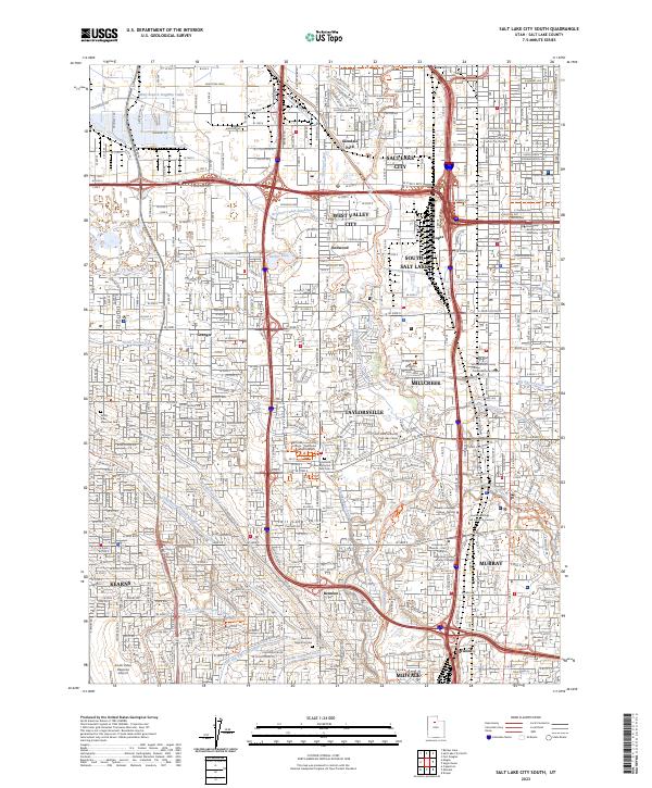 Salt Lake City South topographic map thumbnail