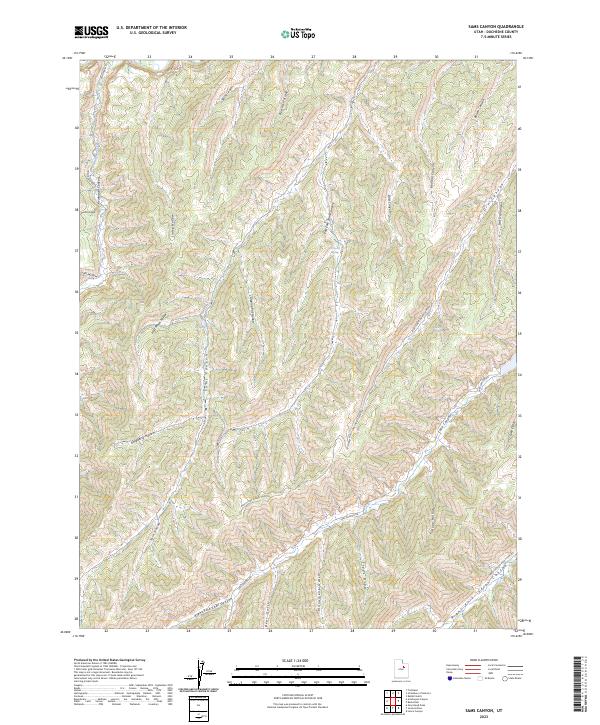 Sams Canyon topographic map thumbnail