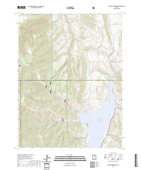 Scofield Reservoir topographic map thumbnail