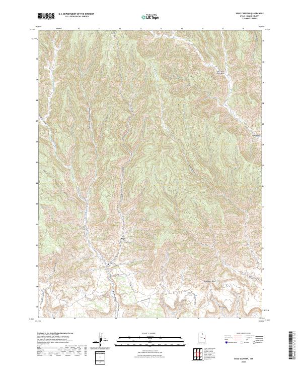 Sego Canyon topographic map thumbnail