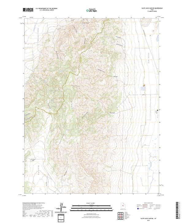 Slate Jack Canyon 2023 topographic map thumbnail
