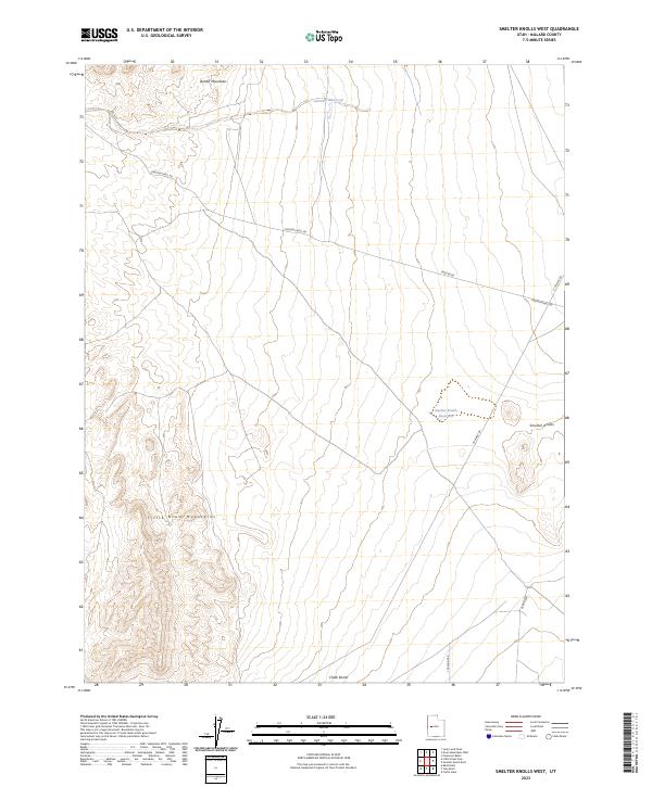 Smelter Knolls West topographic map thumbnail