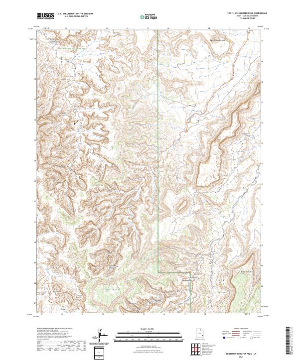 South Six-shooter Peak topographic map thumbnail