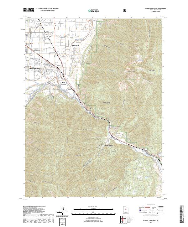 Spanish Fork Peak topographic map thumbnail