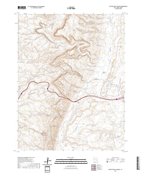 Spotted Wolf Canyon 2023 topographic map thumbnail