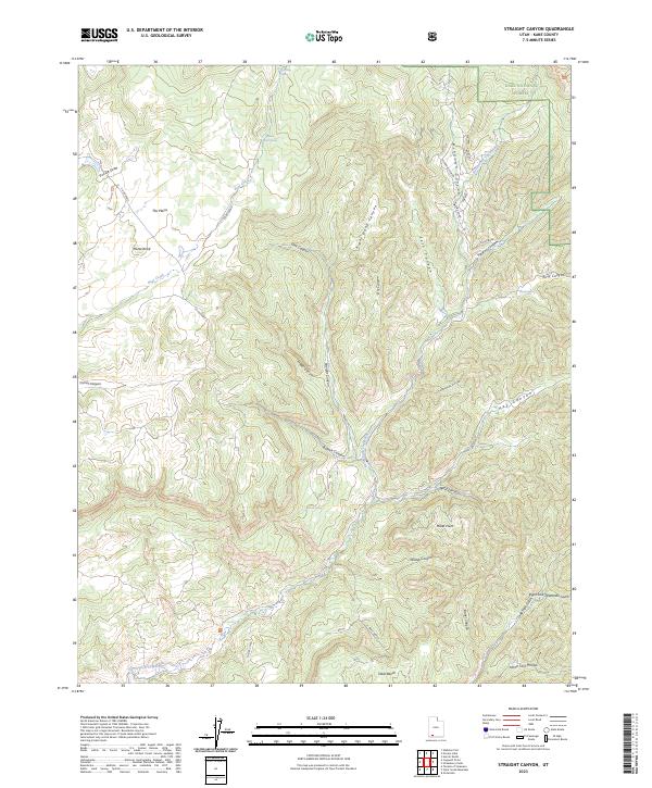 Straight Canyon topographic map thumbnail