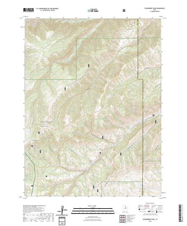 Strawberry Peak topographic map thumbnail