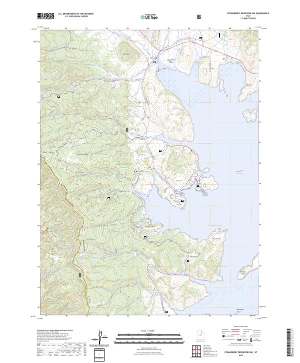 Strawberry Reservoir NW topographic map thumbnail