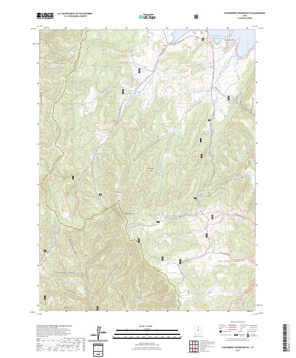 Strawberry Reservoir SW topographic map thumbnail