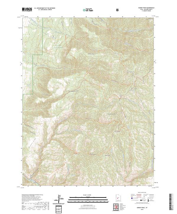 Sunset Peak topographic map thumbnail