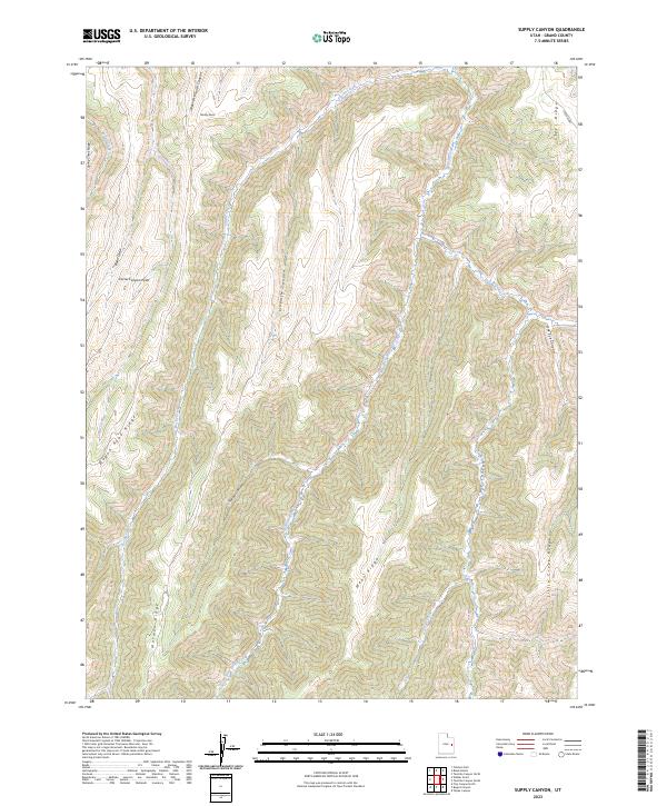 Supply Canyon topographic map thumbnail