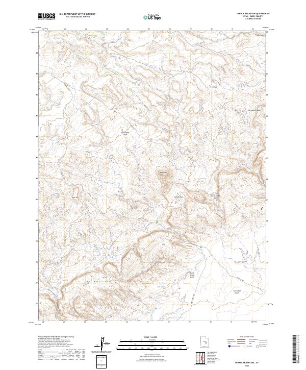 Temple Mountain topographic map thumbnail