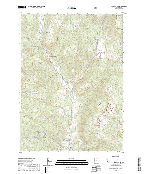 Tony Grove Creek topographic map thumbnail