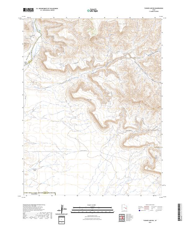 Tusher Canyon topographic map thumbnail