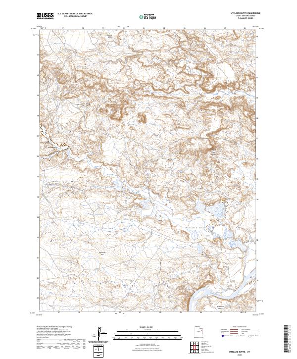 Uteland Butte topographic map thumbnail
