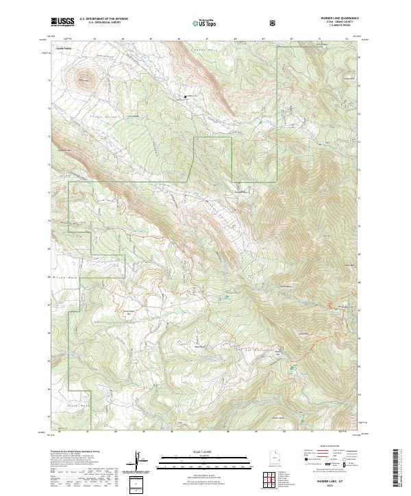 Warner Lake topographic map thumbnail
