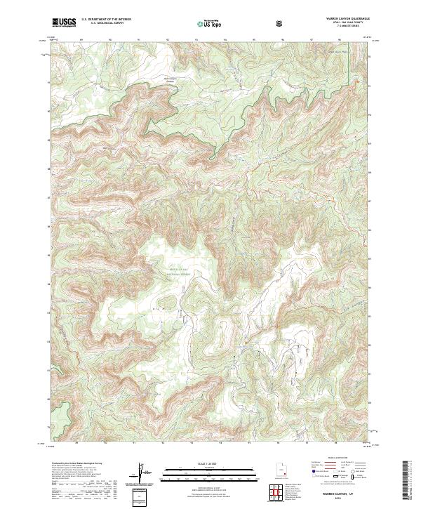Warren Canyon topographic map thumbnail