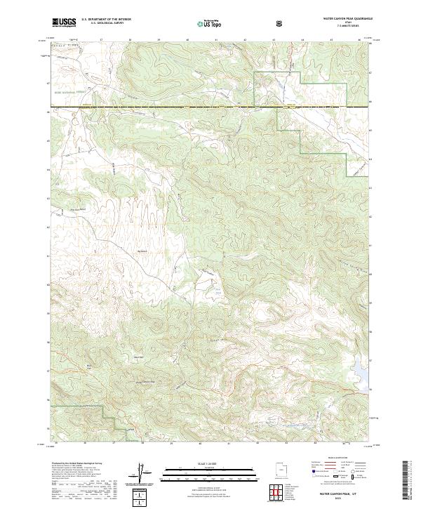 Water Canyon Peak topographic map thumbnail