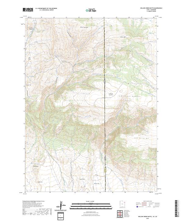 Willow Creek Butte topographic map thumbnail