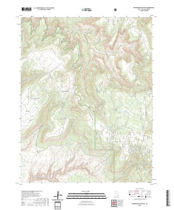 Woodenshoe Buttes topographic map thumbnail