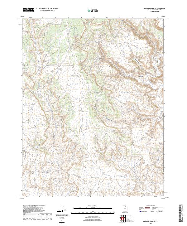 Bradford Canyon topographic map thumbnail