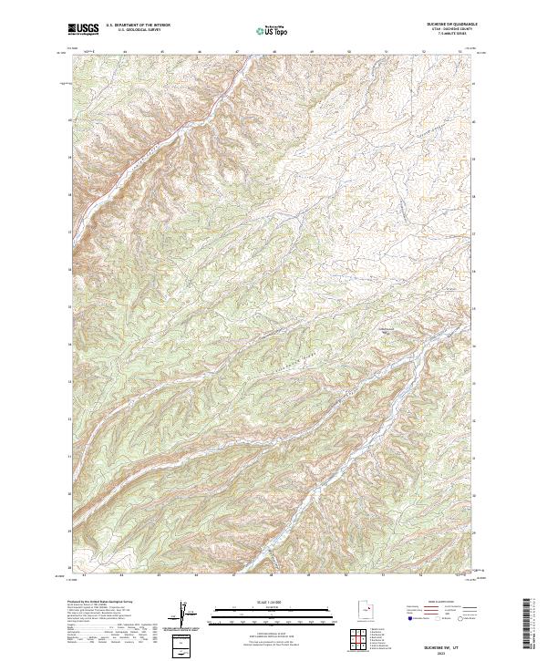 Duchesne SW topographic map thumbnail