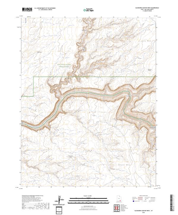 Slickhorn Canyon West topographic map thumbnail