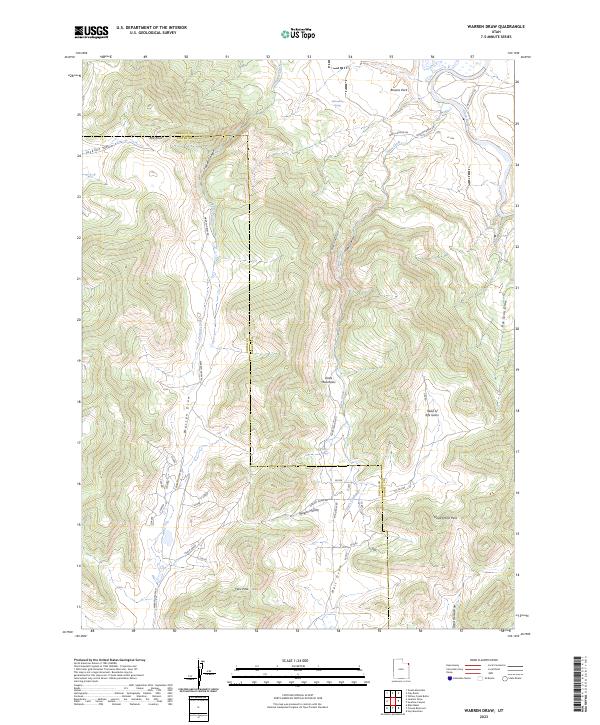 Warren Draw topographic map thumbnail