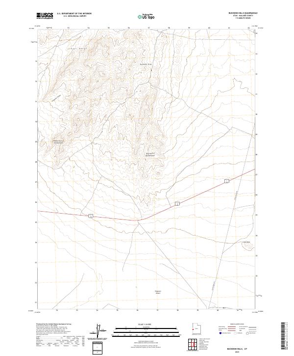 Buckskin Hills topographic map thumbnail