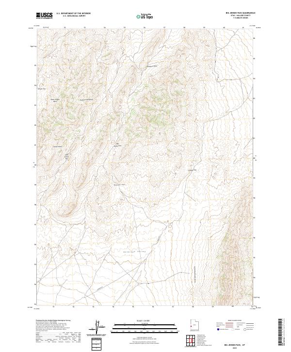 Big Jensen Pass topographic map thumbnail