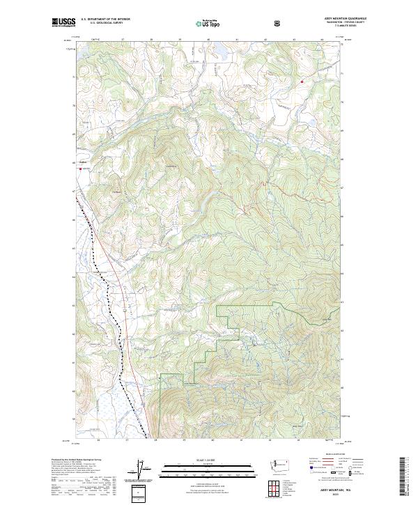 Addy Mountain topographic map thumbnail