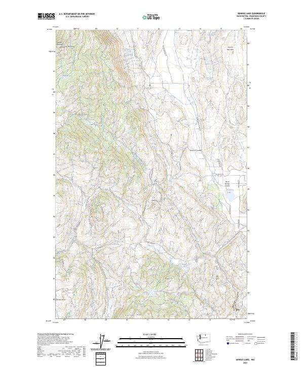 Aeneas Lake topographic map thumbnail