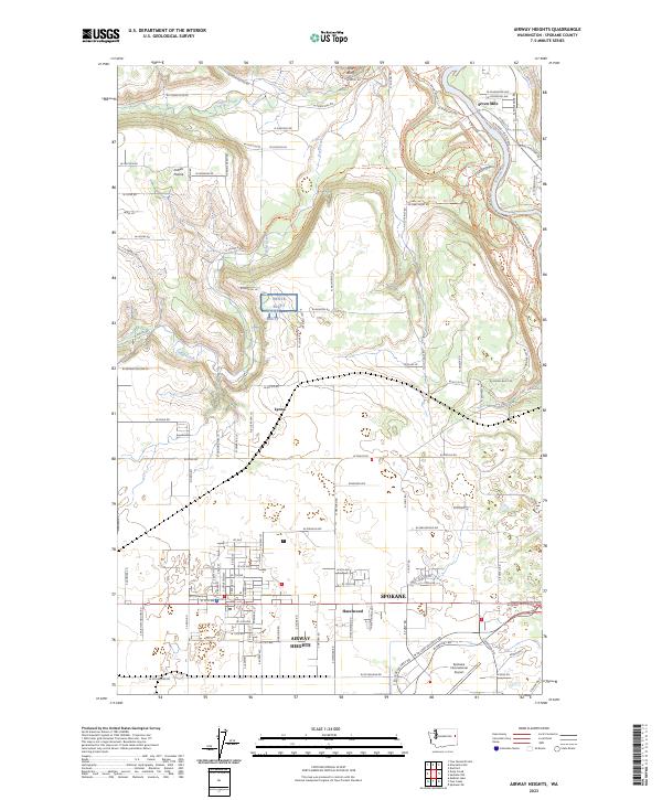 Airway Heights topographic map thumbnail
