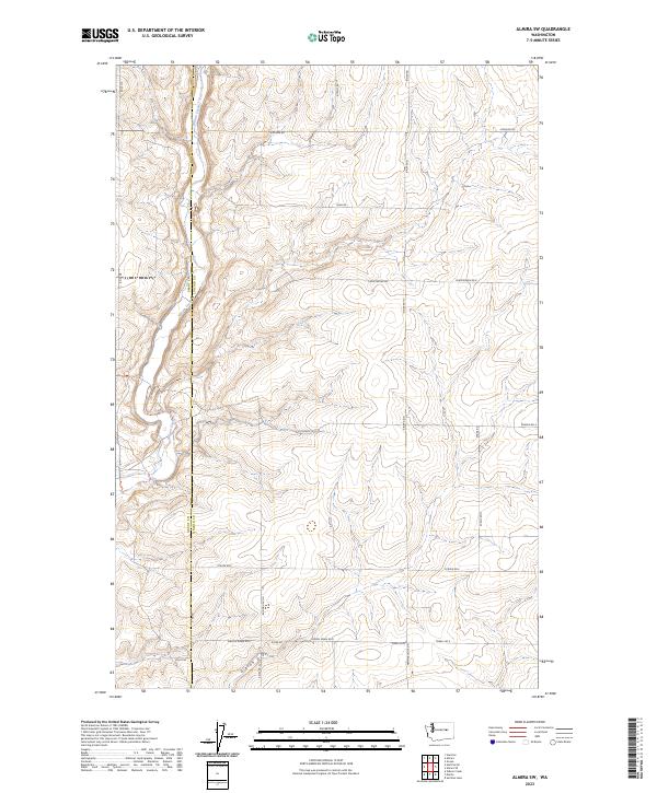 Almira SW topographic map thumbnail