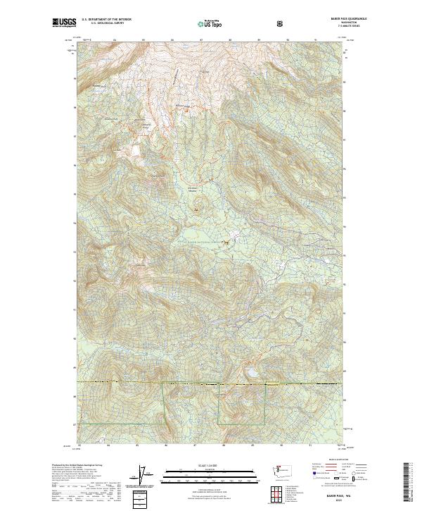 Baker Pass topographic map thumbnail