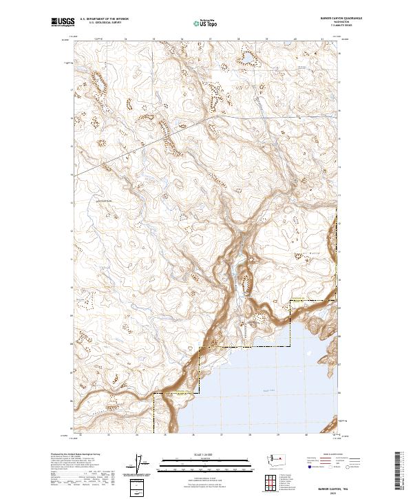 Barker Canyon topographic map thumbnail