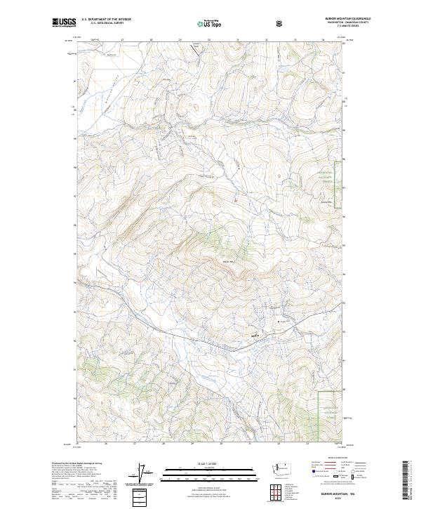 Barker Mountain topographic map thumbnail