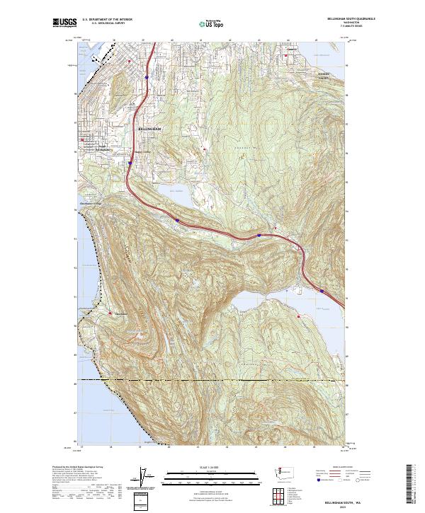 Bellingham South topographic map thumbnail
