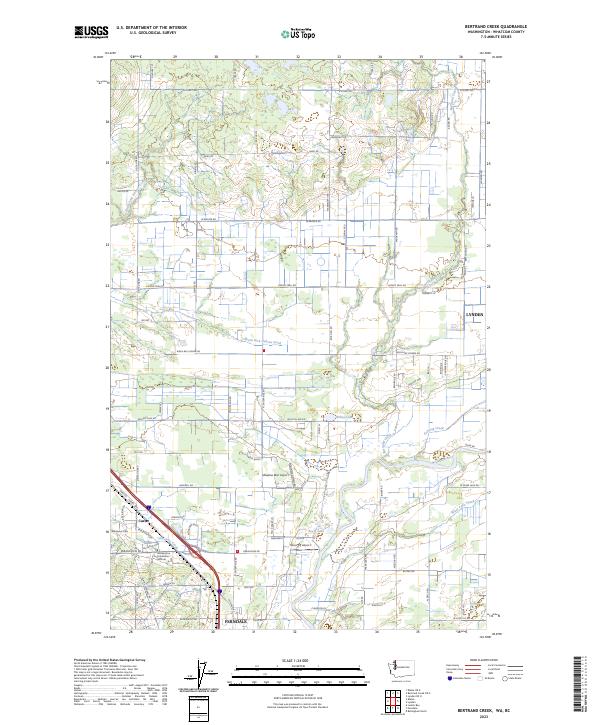 Bertrand Creek topographic map thumbnail