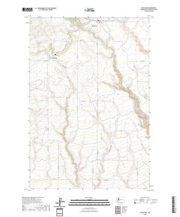 Bickleton topographic map thumbnail