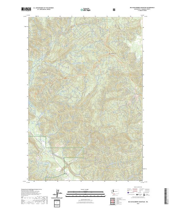 Big Huckleberry Mountain topographic map thumbnail
