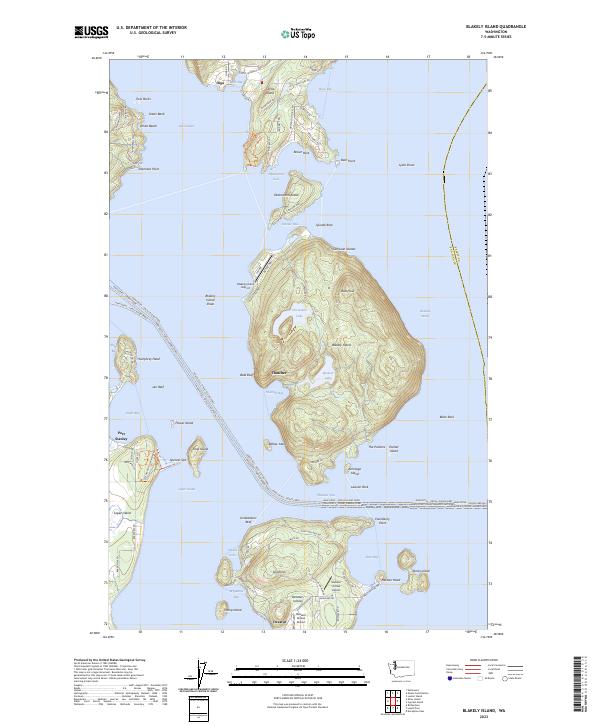 Blakely Island topographic map thumbnail