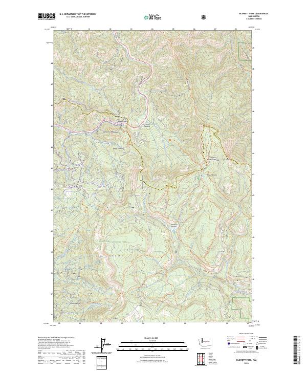 Blewett Pass topographic map thumbnail