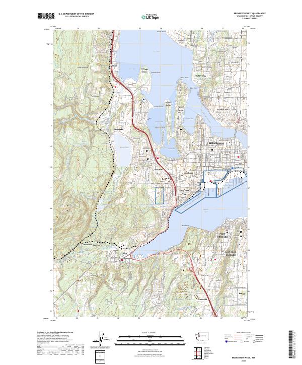 Bremerton West topographic map thumbnail