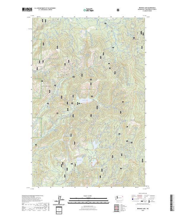 Browns Lake topographic map thumbnail