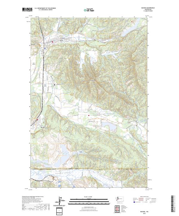 Bucoda topographic map thumbnail